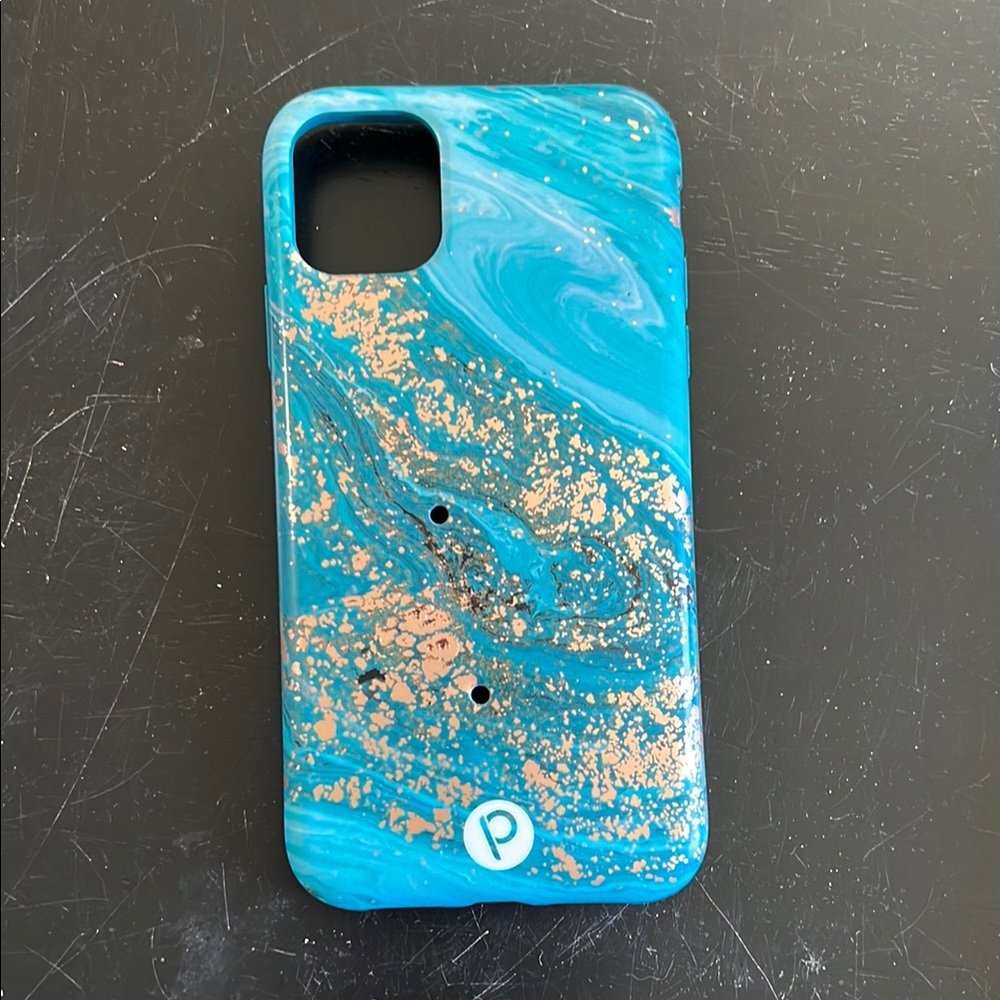 Blue and Gold Phone Case Loopy iPhone 11